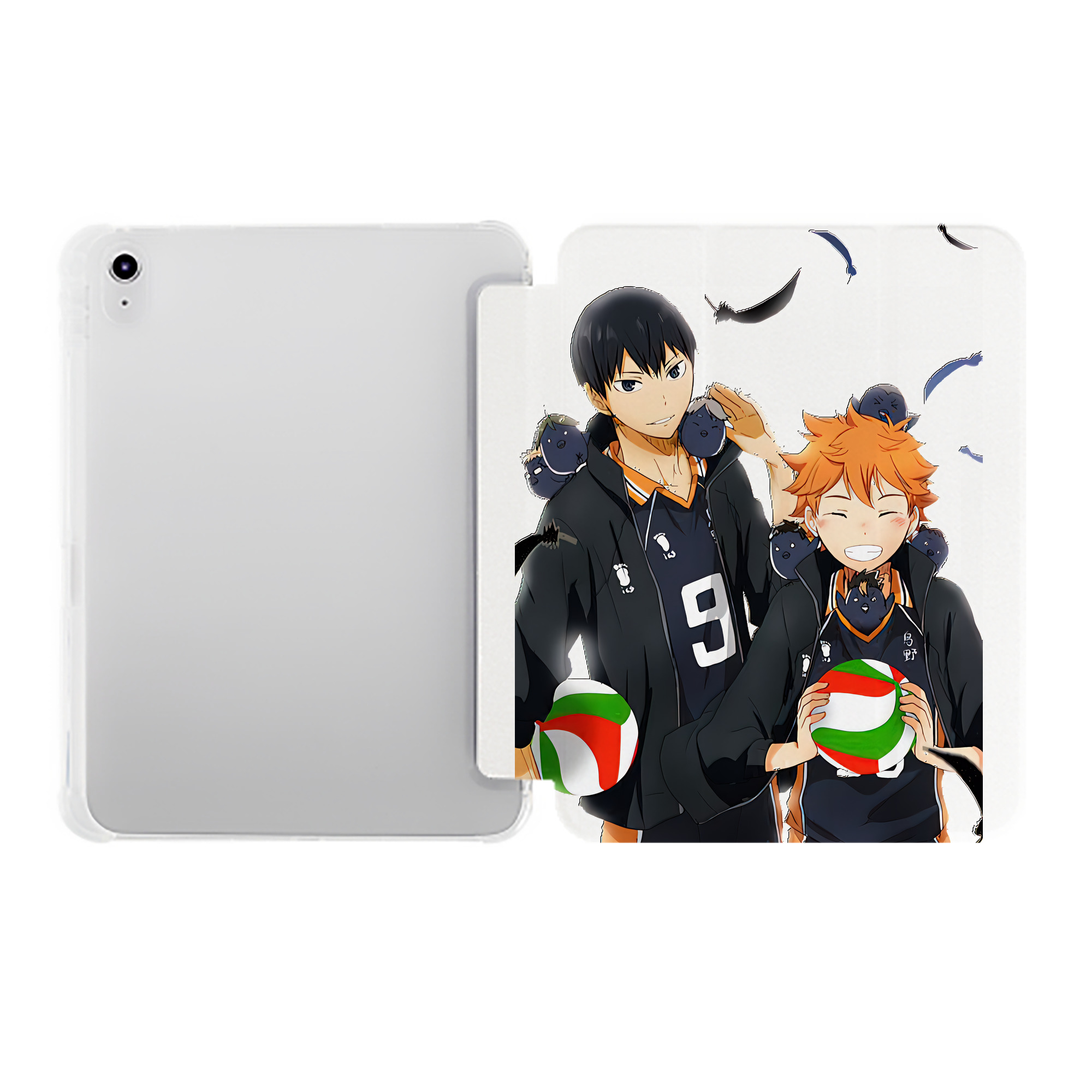 （画像用） ハイキュー!! Haikyu!! IPad ケース ペン収納付き 三つ折りスタンド PUレザー×シリコン 対応機種9.5/10.5/10.9インチ